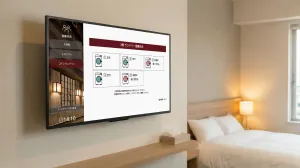 客室テレビでのランドリー混雑状況表示